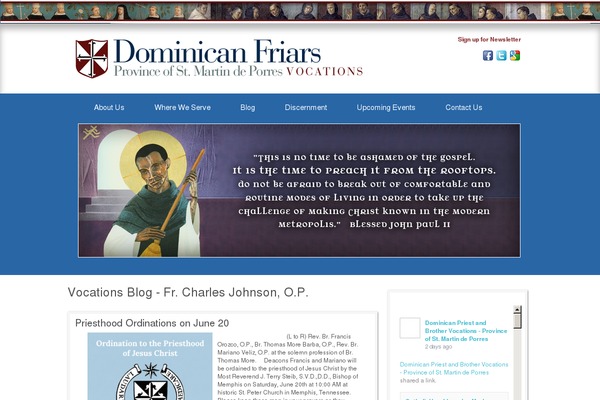 dominicanvocations.com site used Domfri