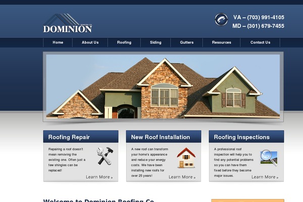 dominionroofs.com site used Dominionroofing