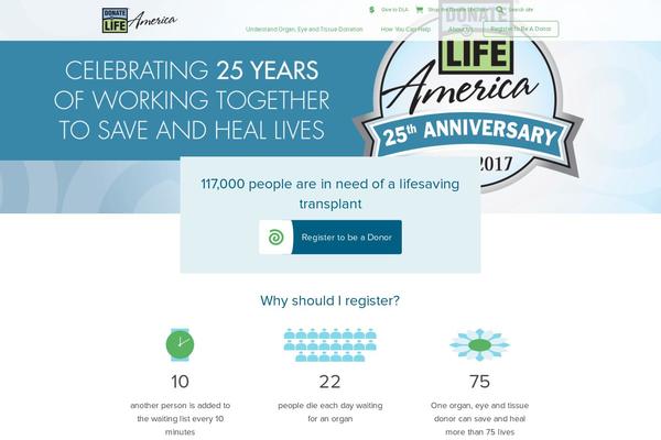 donatelife-responsive theme websites examples