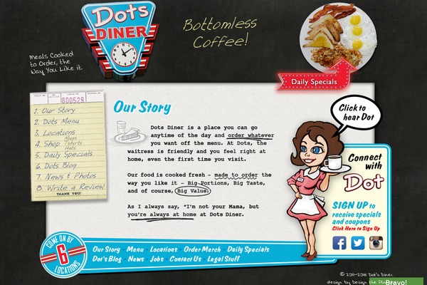 dotsdiner.com site used Dots