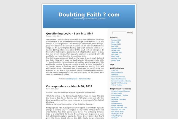doubtingfaith.com site used Default