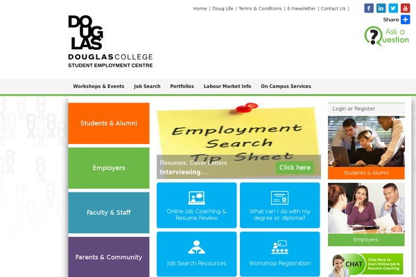 douglascollegesec.ca site used Jobroller-douglife