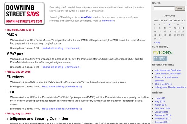 downingstreetsays.com site used Downingstreetsays