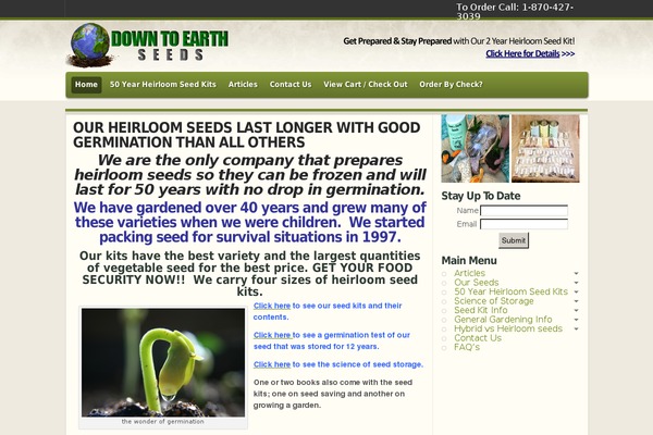 downtoearthseeds.com site used Evenflow