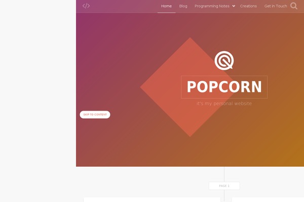 Popcorn theme site design template sample