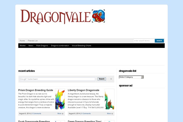 dragonvalebreed.com site used Wp Davinci