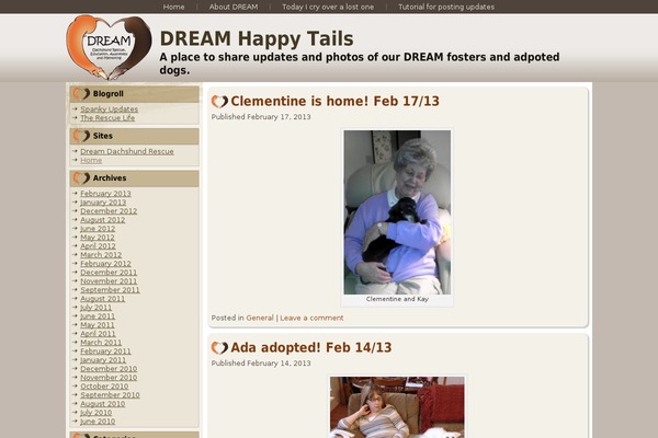 dreamhappytails.org site used Dreamblog
