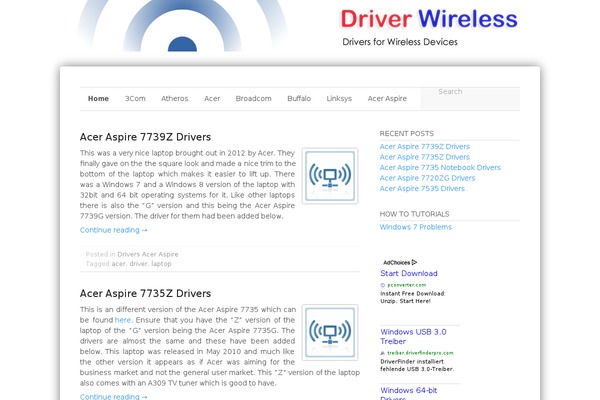 driver-wireless.com site used Sahifa
