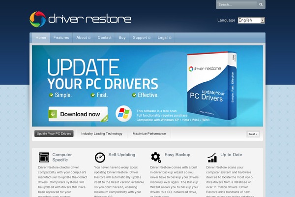 driverrestore.com site used Driverrestore