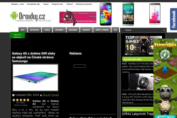 droiduj.cz site used Androidphone