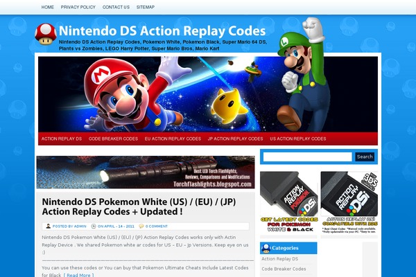 dsactionreplaycode.com site used Marioland