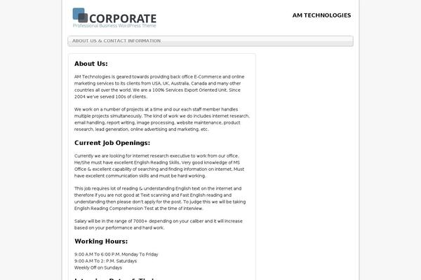 MH Corporate basic theme site design template sample