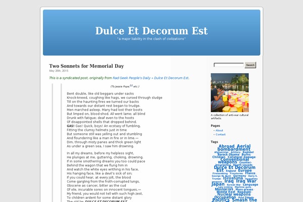 dulceetdecorumest.org site used Dulce