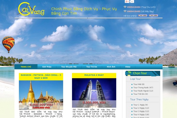 dulichcatvang.com site used Catvang