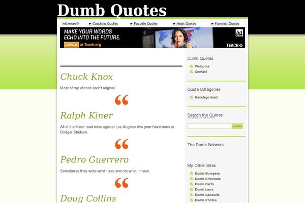 dumb-quotes.com site used Greenmarinee