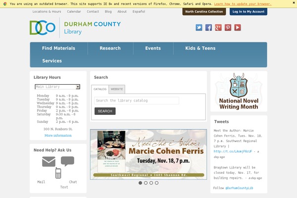 durhamcountylibrary.org site used Dcl