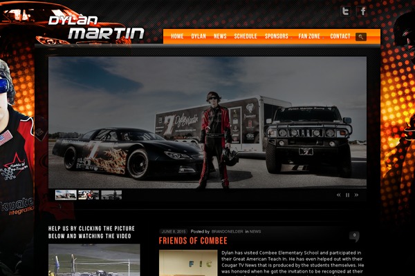 dylanmartinracing.com site used Racerboost-cms