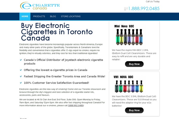 e-cigarettetoronto.ca site used Wpecigar