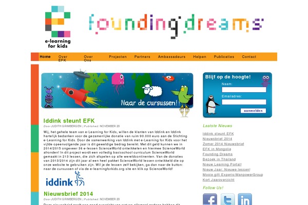e-learningforkids.nl site used Efk