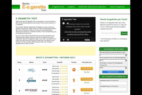 e-zigarettetest.de site used E-cigratte