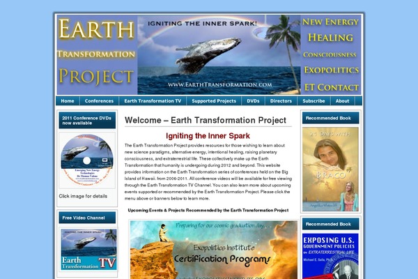 earthtransformation.com site used Celestial Aura