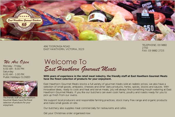 easthawthornmeats.com.au site used Easthawthornmeats