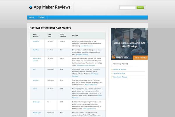 easyappmakerreviews.com site used Blue and Grey