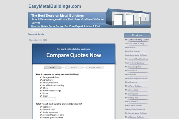 easymetalbuildings.com site used Metalbuilding