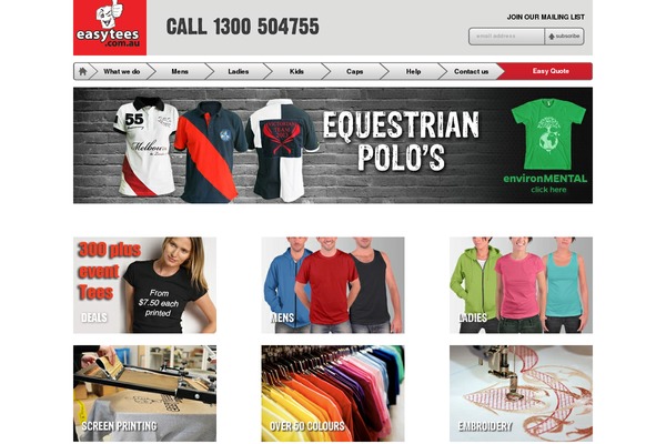 easytees.com.au site used Easytees