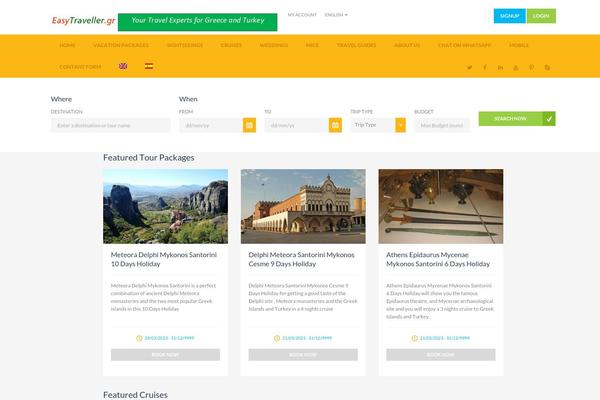 Travelo theme site design template sample