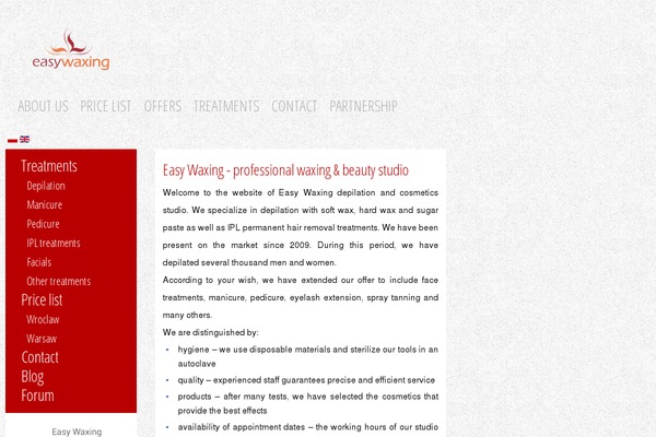 easywaxing.pl site used Easywaxing