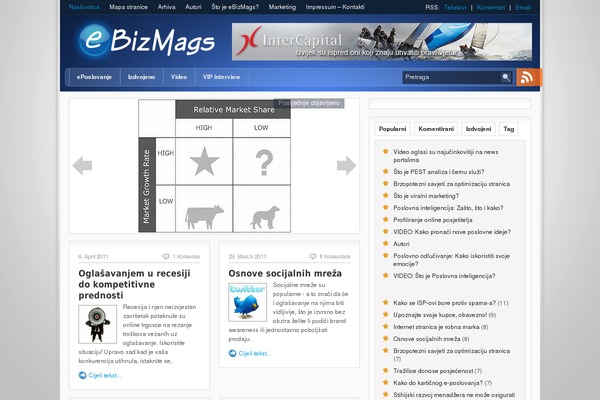 ebizmags.com site used Ebiz-thema