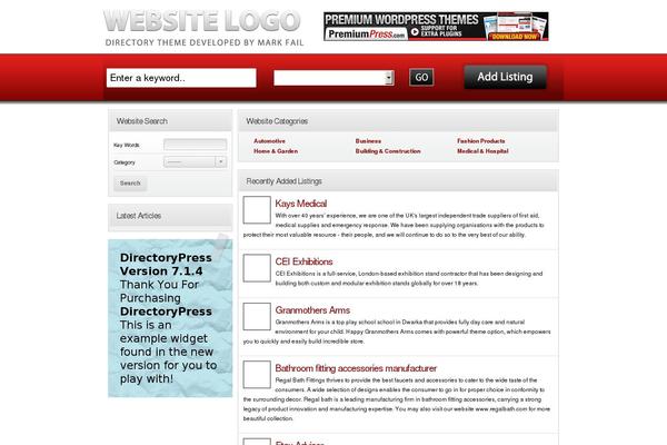 Directorypress theme site design template sample