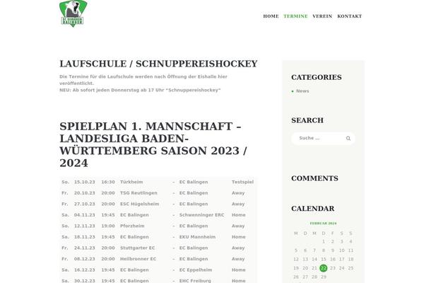 Playhockey theme site design template sample