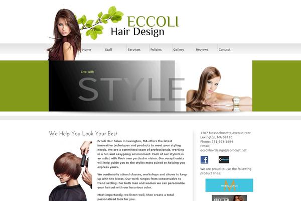 eccolihairdesign.com site used Zentheme