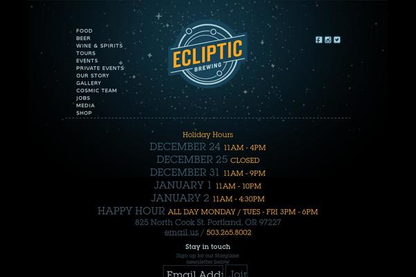 eclipticbrewing.com site used Ecliptic