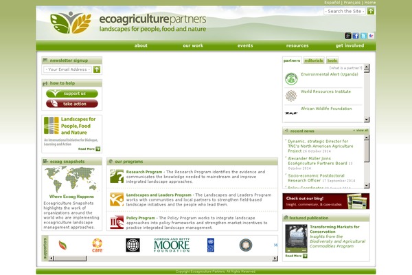 ecoagriculture.org site used Ecoag