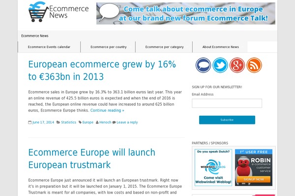 ecommercenews.eu site used Eurolutions-theme