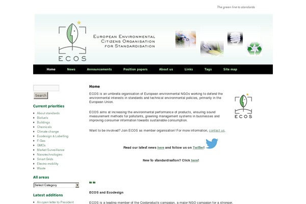 ecostandard.org site used Ecos