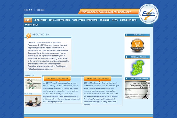 ecssa.ie site used Ecssa