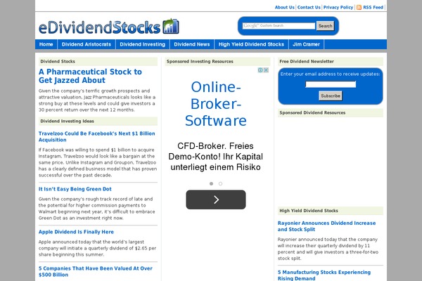 edividendstocks.com site used Credit
