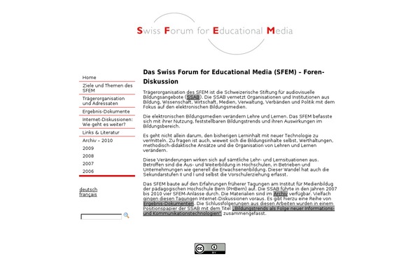 educationalmedia.ch site used Sfem