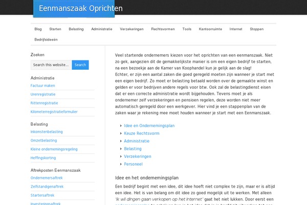 eenmanszaakoprichten.nl site used Eurolutions-theme
