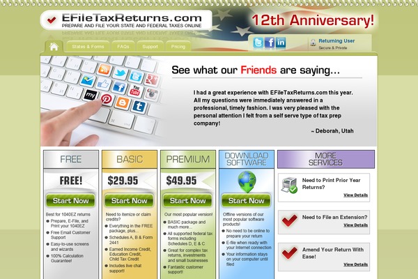 efiletaxreturns.com site used Efiletaxreturns