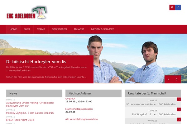 ehcadelboden.ch site used Evergreen Sports