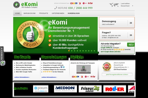ekomi.de site used Newekomitheme