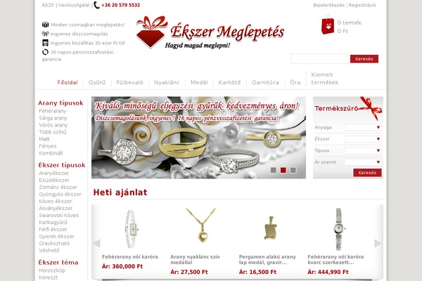 ekszermeglepetes.hu site used Ekszershop