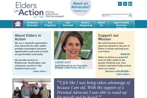 eldersinaction.org site used Elders