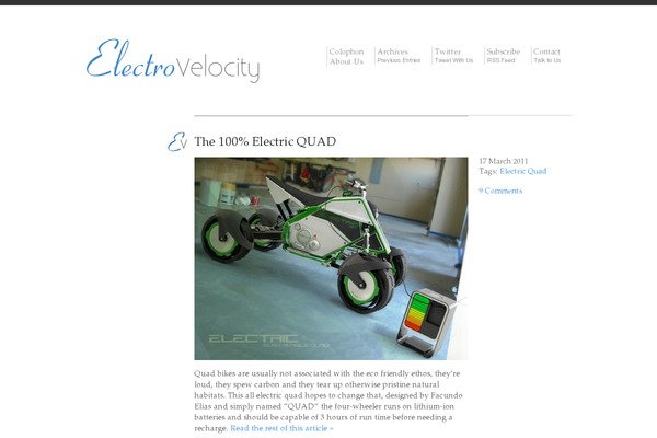 electrovelocity.com site used Refreshed