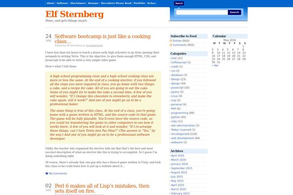 elfsternberg.com site used Bloggingpro